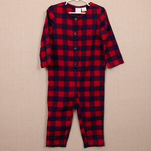 Hanna Andersson buffalo plaid flannel long john pajamas-3yrs